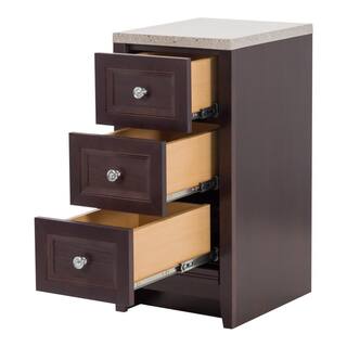 Glacier Bay Delridge 14 in. W x 30 in. H Bathroom Vanity in Chocolate with Solid Surface Vanity Top in Caramel MLT14P2-CH