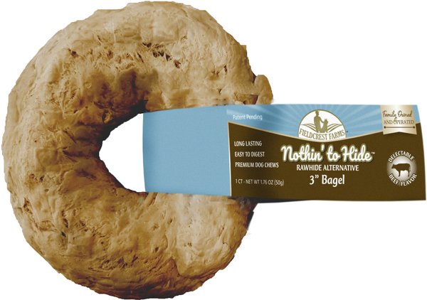 Fieldcrest Farms Nothin' To Hide Bagels Rawhide Alternative  Beef Flavor Natural Chew Dog Treat