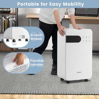 Costway 32 pinsday pt. 2500 sq. ft. Dehumidifier for Home Basement Portable with Sleep Mode in. White ES10260US-WH