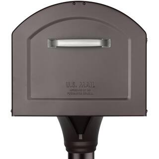 Architectural Mailboxes Centennial Rubbed Bronze Extra Large Steel Mailbox and Decorative Post Combo Kit 950080RZ-10