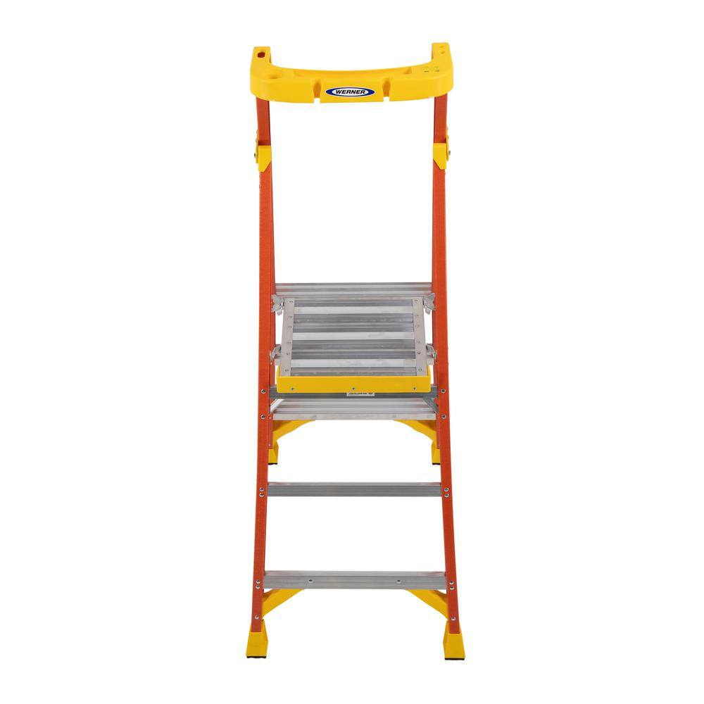 Werner 3 ft. Fiberglass Podium Step Ladder (9 ft. Reach) 300 lbs. Type IA Duty Rating PD6203