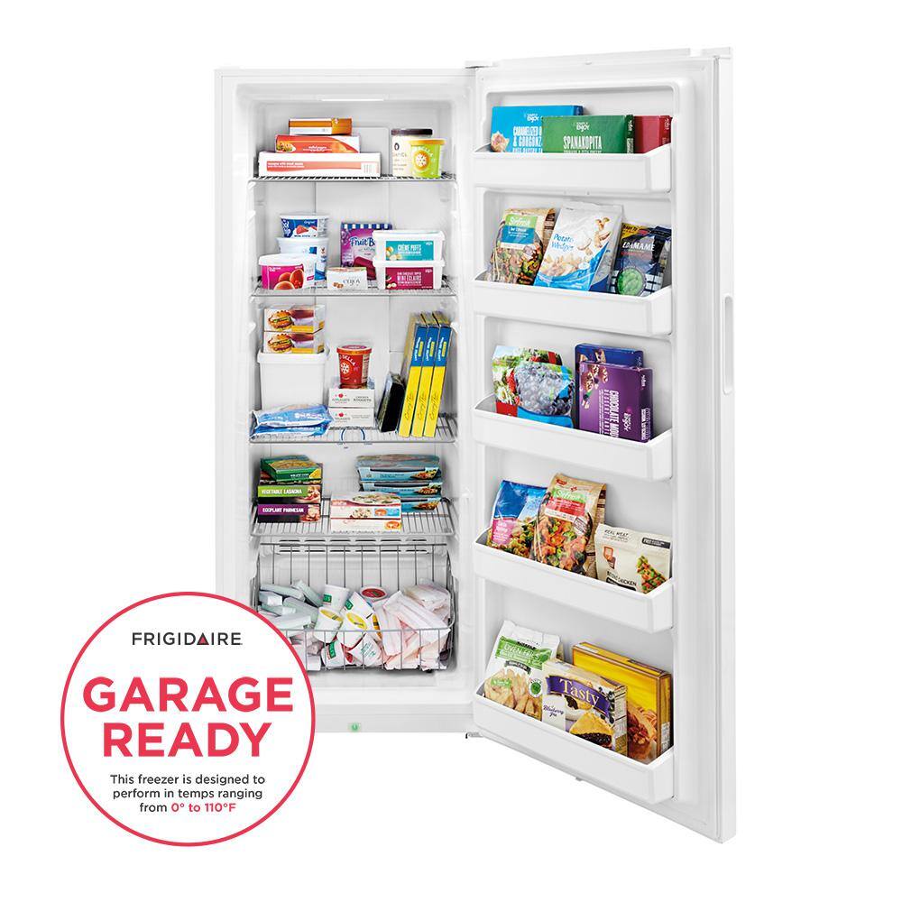 Frigidaire 27.8 in. 16 cu. Ft. Frost Free Defrost Garage Ready Upright Freezer FFFU16F2VW