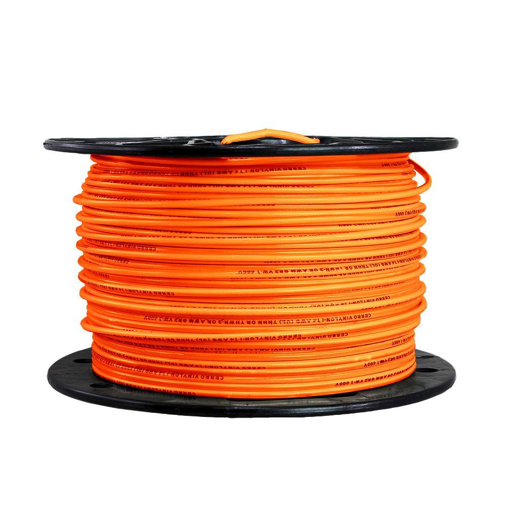 Cerrowire 500 ft. 14 Gauge Orange Solid Copper THHN Wire 112-1456J