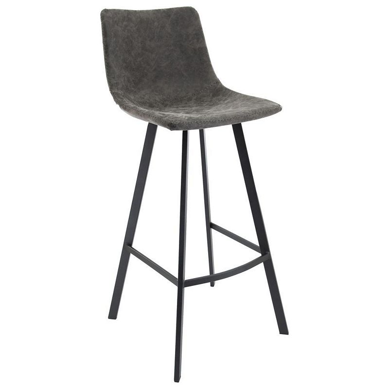 LeisureMod Elland Modern Upholstered Leather Bar Stool