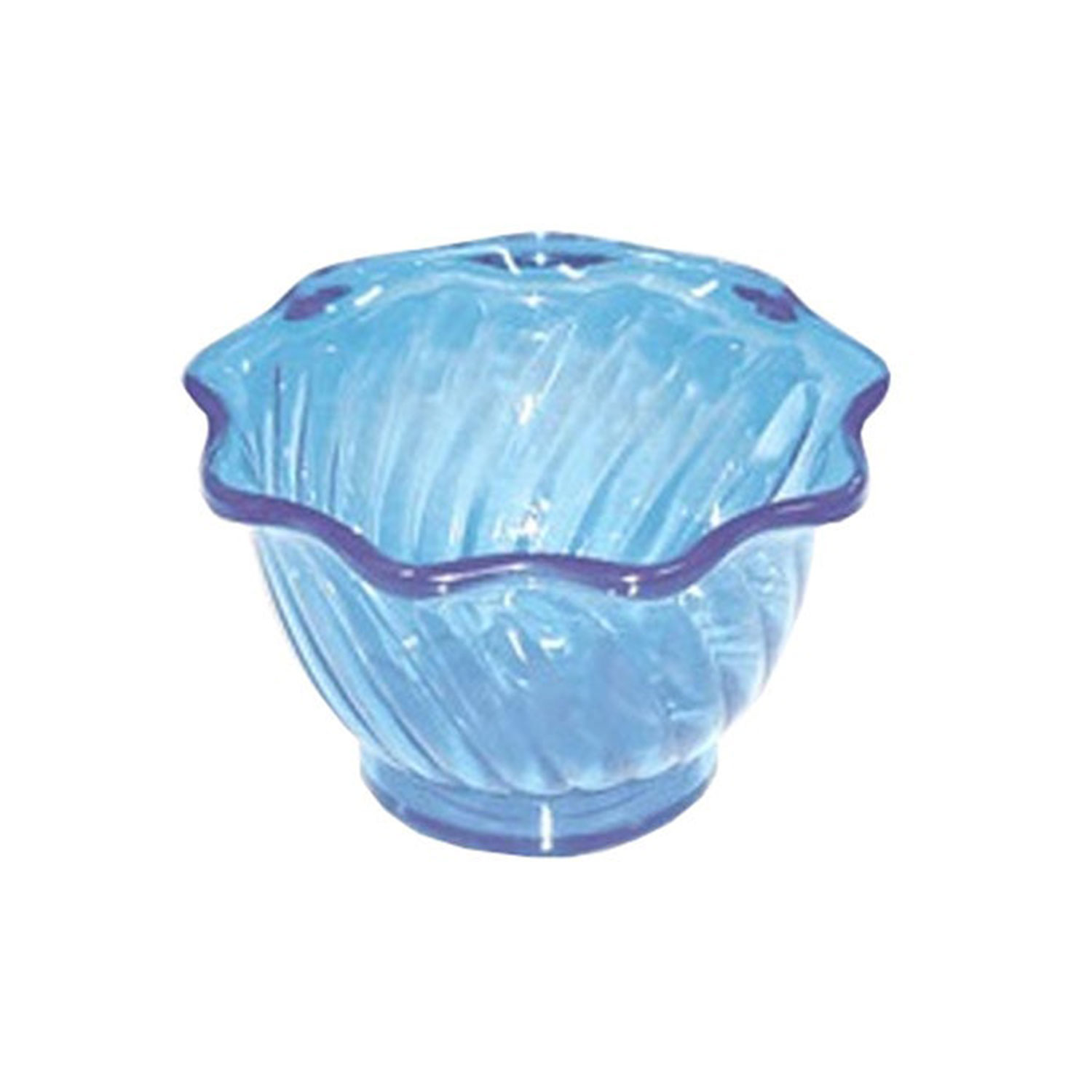 Dessert Dish， Round Floral Dessert Dish， 6 Oz.， Plastic， Blue