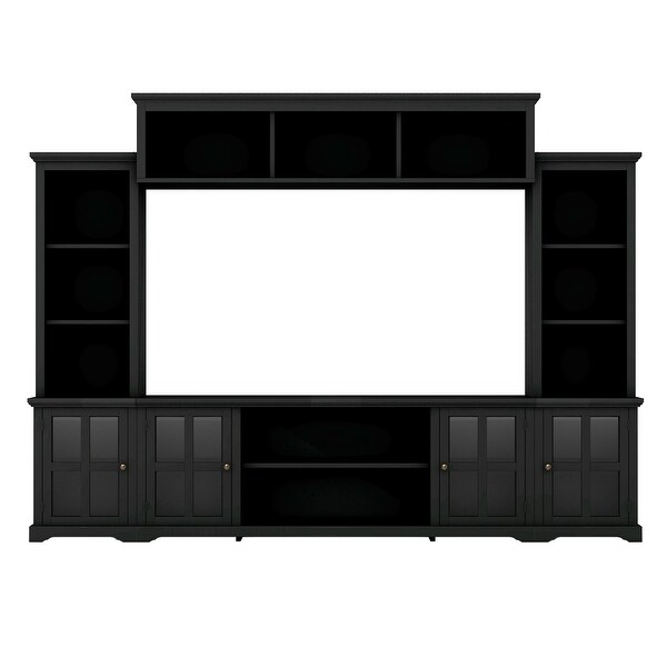 Minimalist Entertainment Wall Unit with Bridge for TV Up to 65 Inches