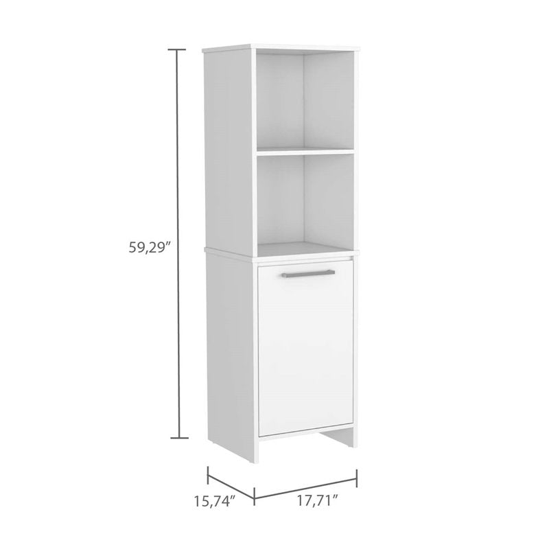 FM Furniture Danforth Modern Wood Pantry Cabinet for Kitchen Room in White