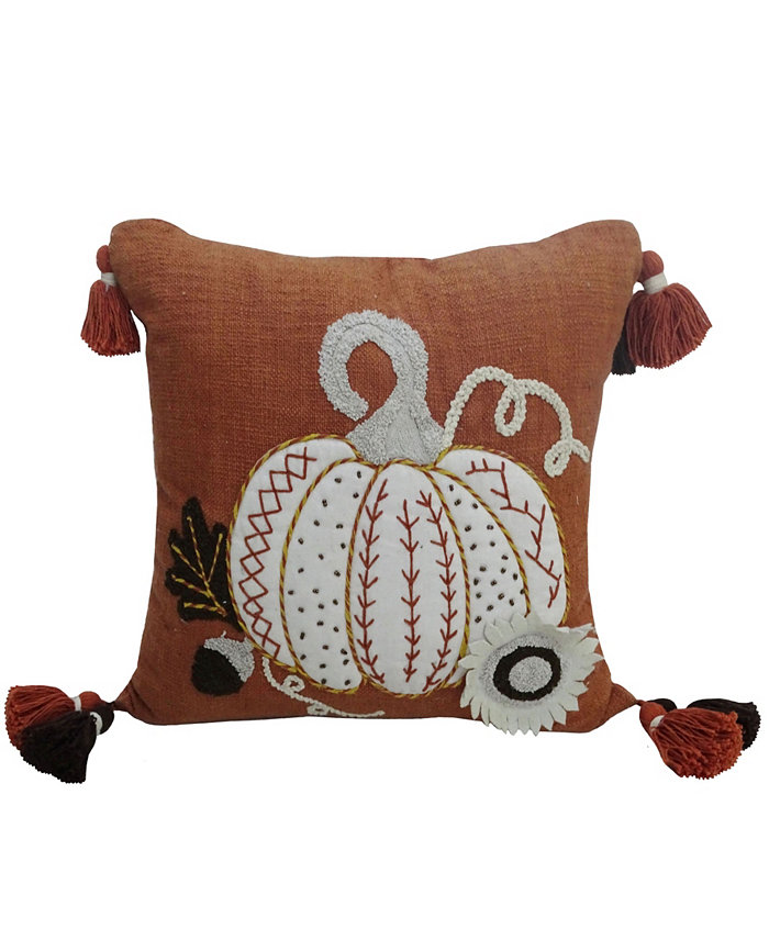 Vibhsa Pumpkin Tassels Harvest Decorative Pillow， 20