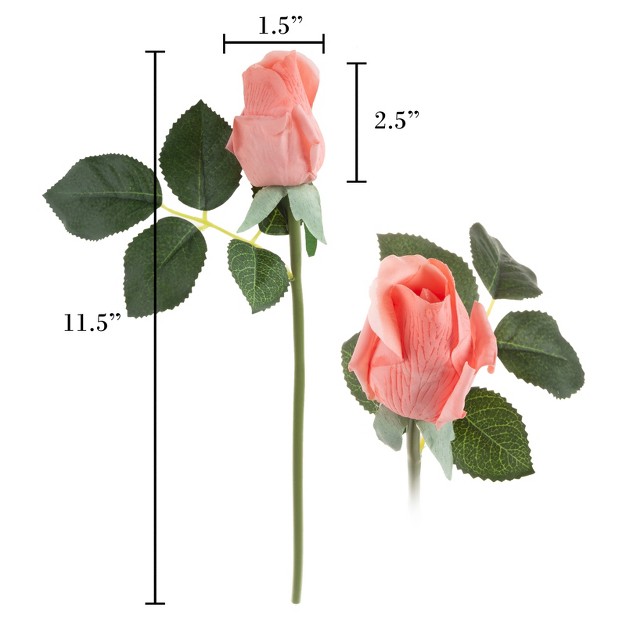 Nature Spring 24pc Artificial Rose Buds Pink