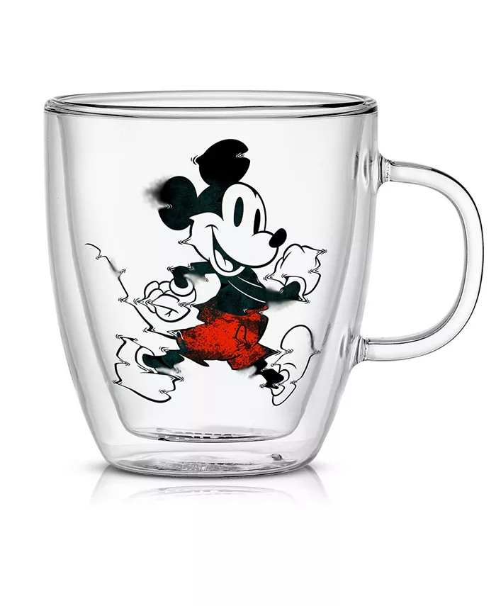 JoyJolt Mickey Mouse Glitch Double Wall Coffee Mugs 2 Piece