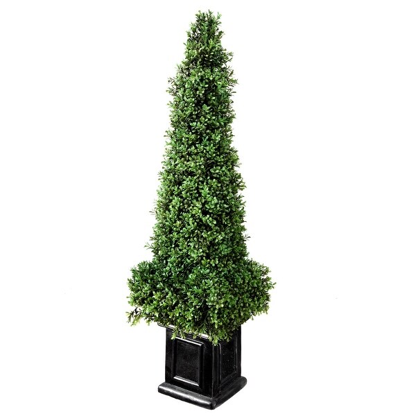 46 Plastic Boxwood Obelisk Topiary Square Pot