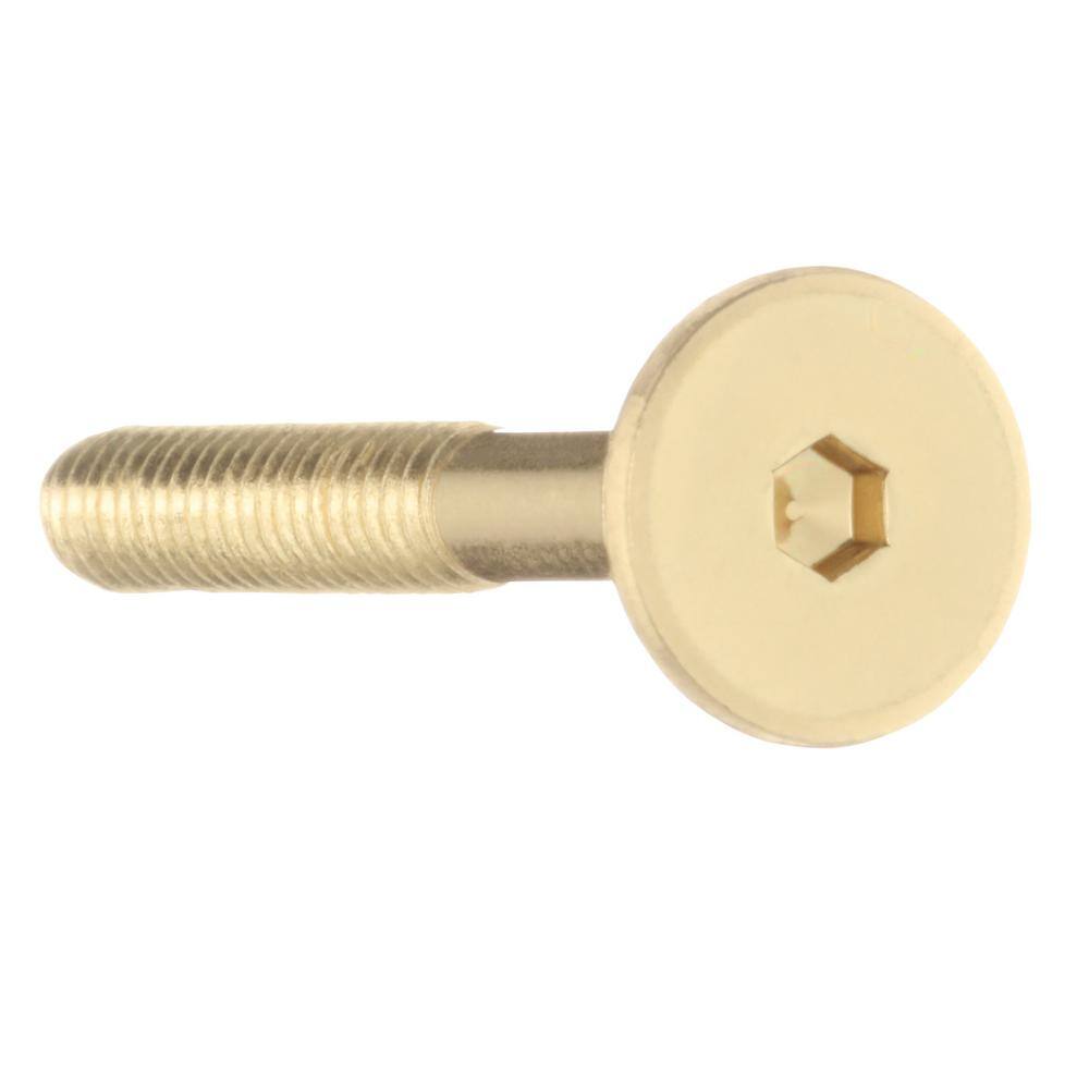 Everbilt 14 in. x 1-1516 in. Brass-Plated Narrow Shank Hex-Drive Connecting Bolt (4-Piece) 802114