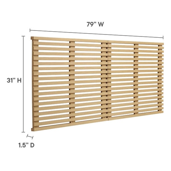 Vidalia Mid-century Modern Oak Wooden Floating King Size Headboard - - 37994577