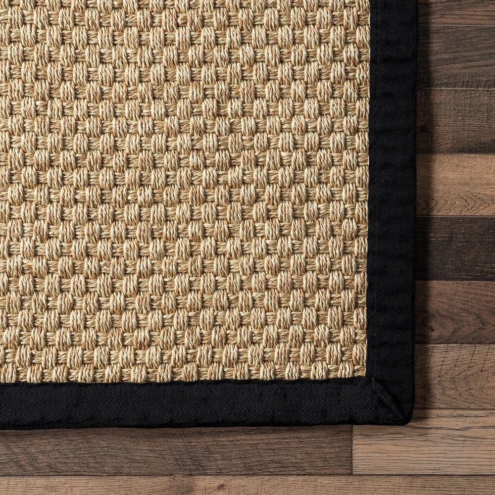 Brooklyn Rug Co Meena Faux Seagrass Bordered Indoor/Outdoor Area Rug