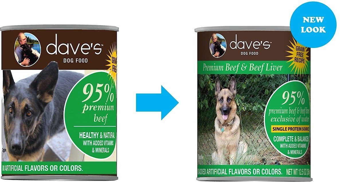 Dave's Pet Food 95% Premium Beef and Beef Liver Grain-Free Recipe Canned Dog Food