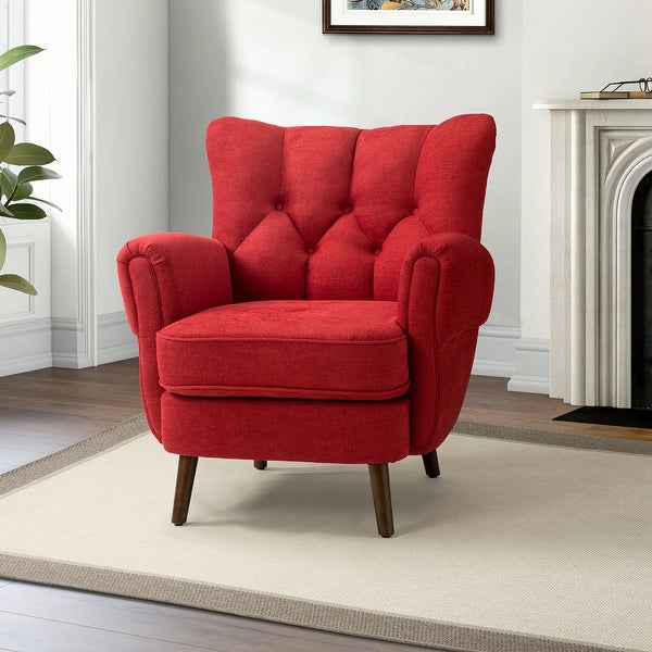 Gira Comfy Living Room Club Chair with Solid Wood Legs by HULALA HOME