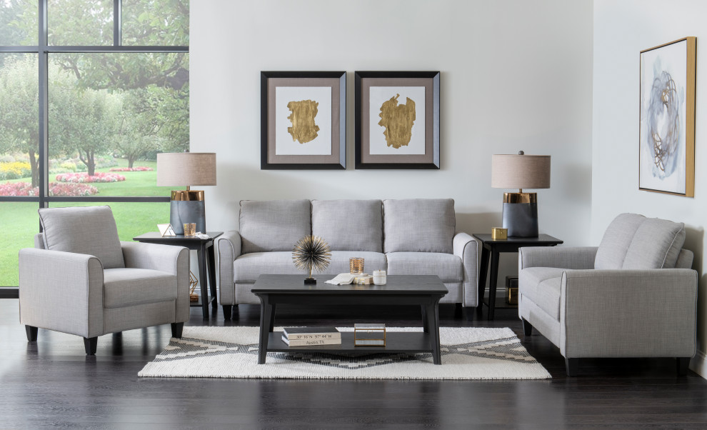 Brooklynn Gray Armchair   Transitional   Armchairs And Accent Chairs   by Legacy Classic  Houzz