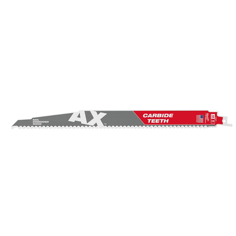 Milwaukee The Ax with Carbide Teeth SAWZALLBlade 12 in. 5T 48-00-5227 from Milwaukee