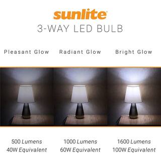 Sunlite 4060100-Watt Equivalent A19 3-Way Medium E26 Base LED Light Bulb in Daylight 5000K (3-Pack) HD03514-3