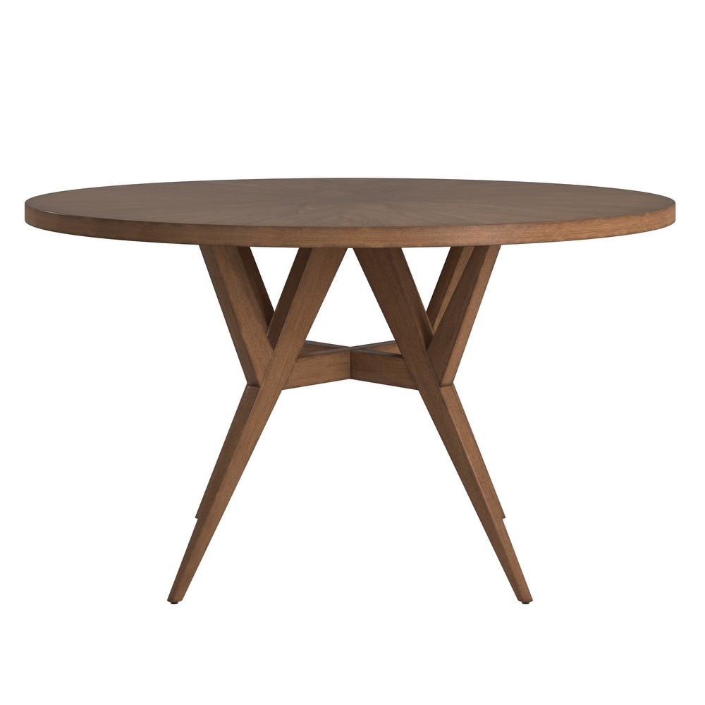 Sheeba Round Mid Century Modern Walnut Base Dining Table by iNSPIRE Q Modern