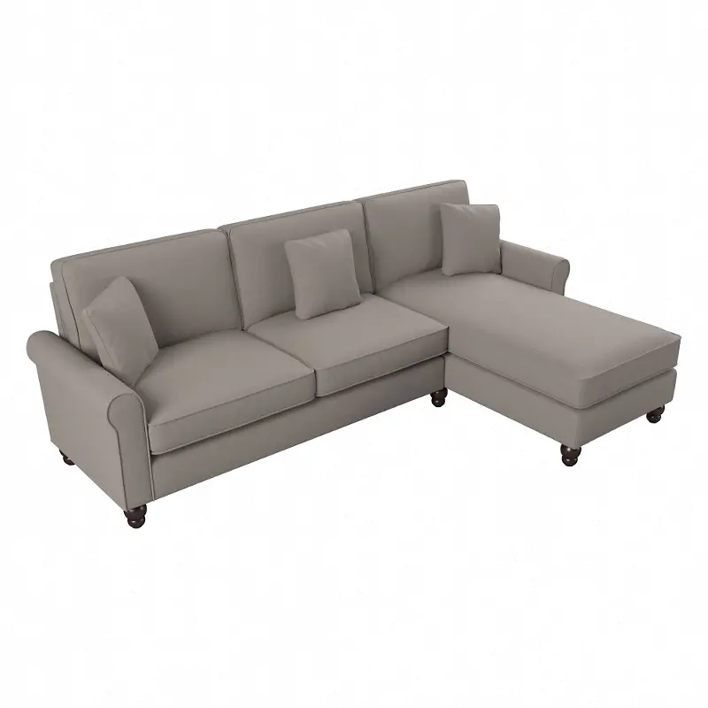 Hudson Beige Sectional with Reversible Chaise Lounge - Bush Furniture