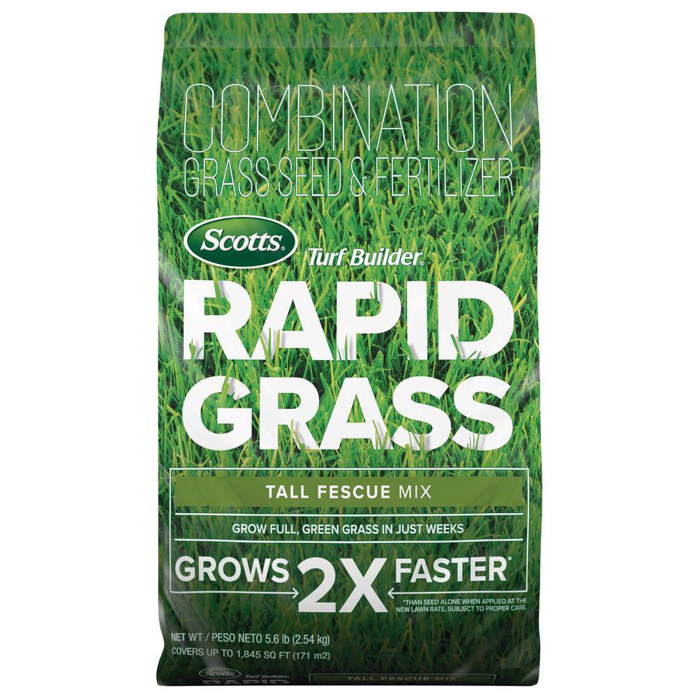 Scotts Turf Builder 5.6 lbs. Rapid Grass Tall Fescue Mix Combination Seed and Fertilizer Grows Green Grass in Just Weeks 18222-1