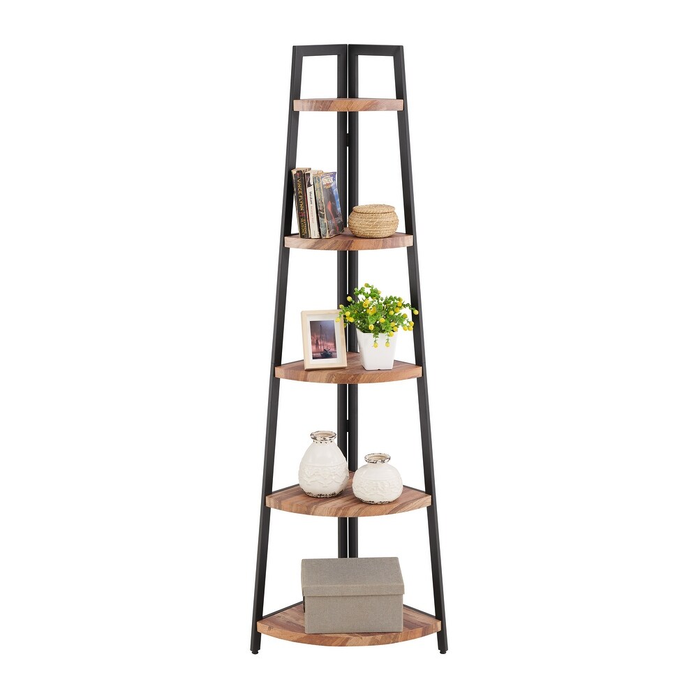 Danya B. Free Standing 5 Tier Pyramid Industrial Corner Shelf