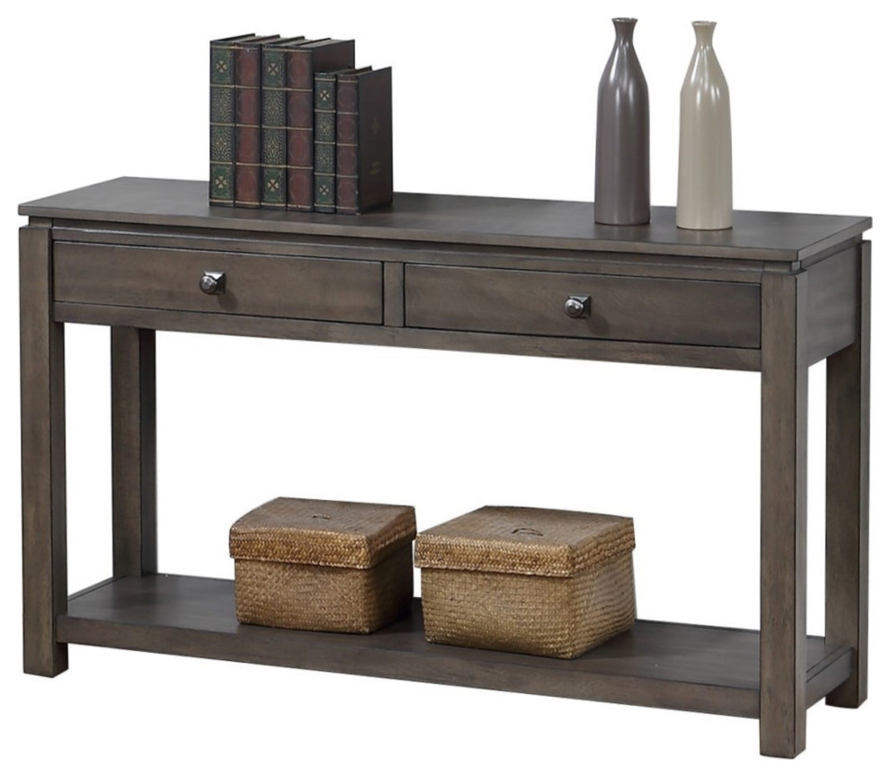 Sunset Trading�Shades Of Gray Sofa Console With Drawers And Shelf   Transitional   Console Tables   by Homesquare  Houzz