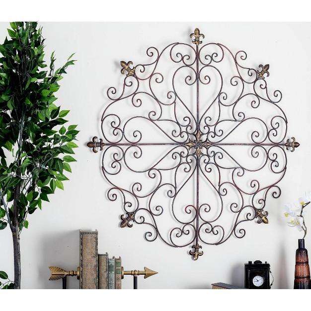 Metal Fleur De Lis Scrollwork And Wall Decor Brown Olivia amp May