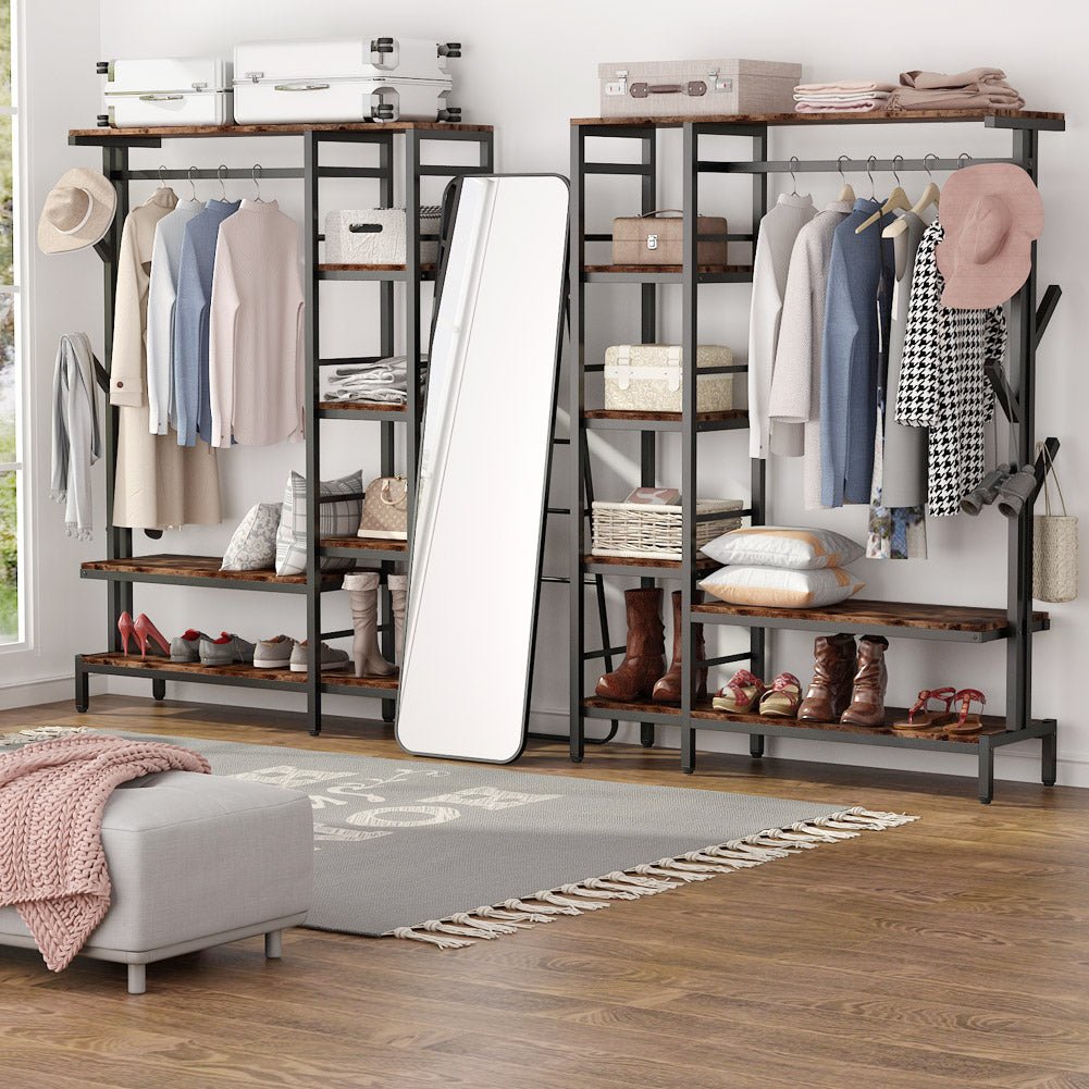 Freestanding Closet Organizer, Heavy Duty Clothes Shelf