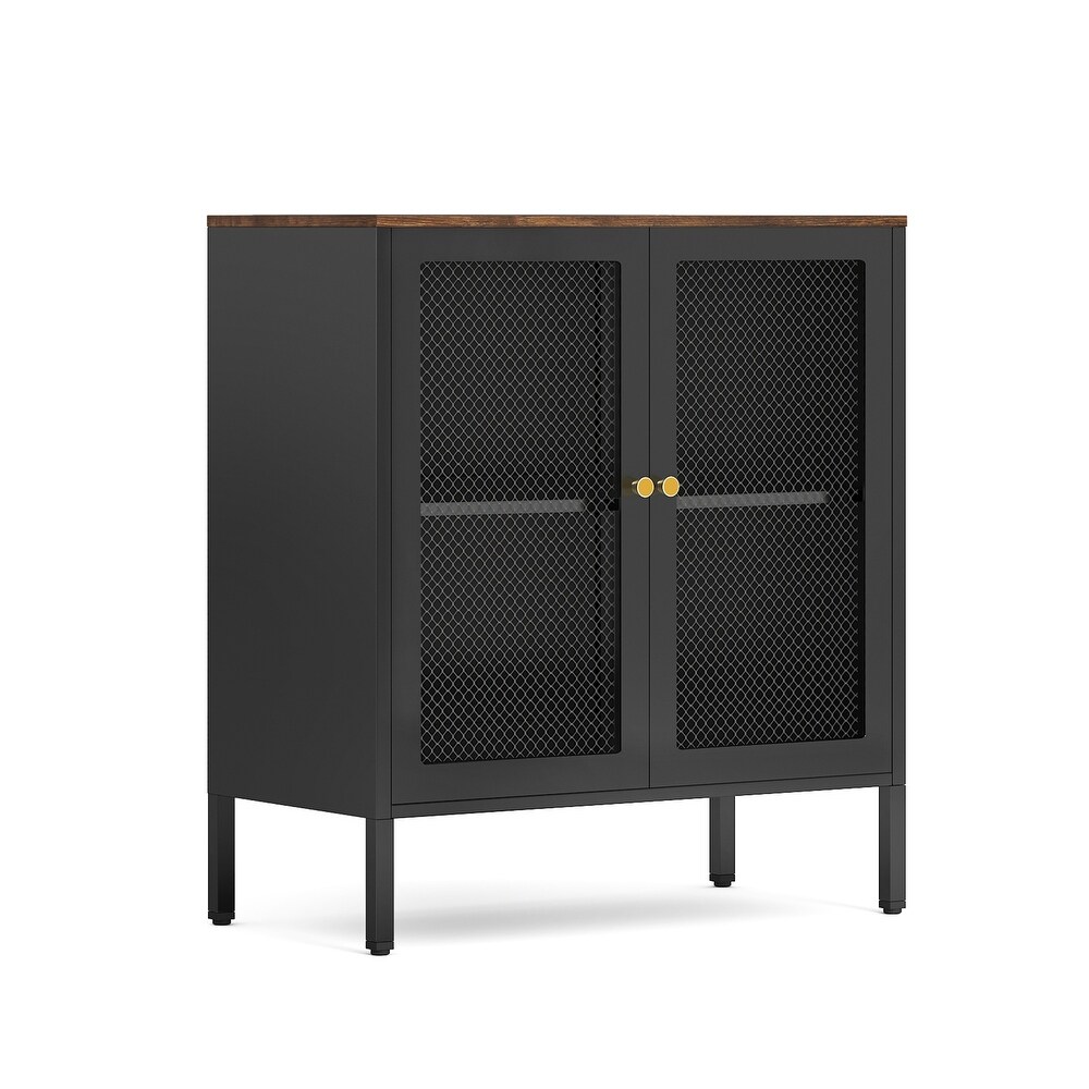 Metal Steel Storage Cabinet  Office File Cabinet Locker 2 Grid Doors Storage Cabinet