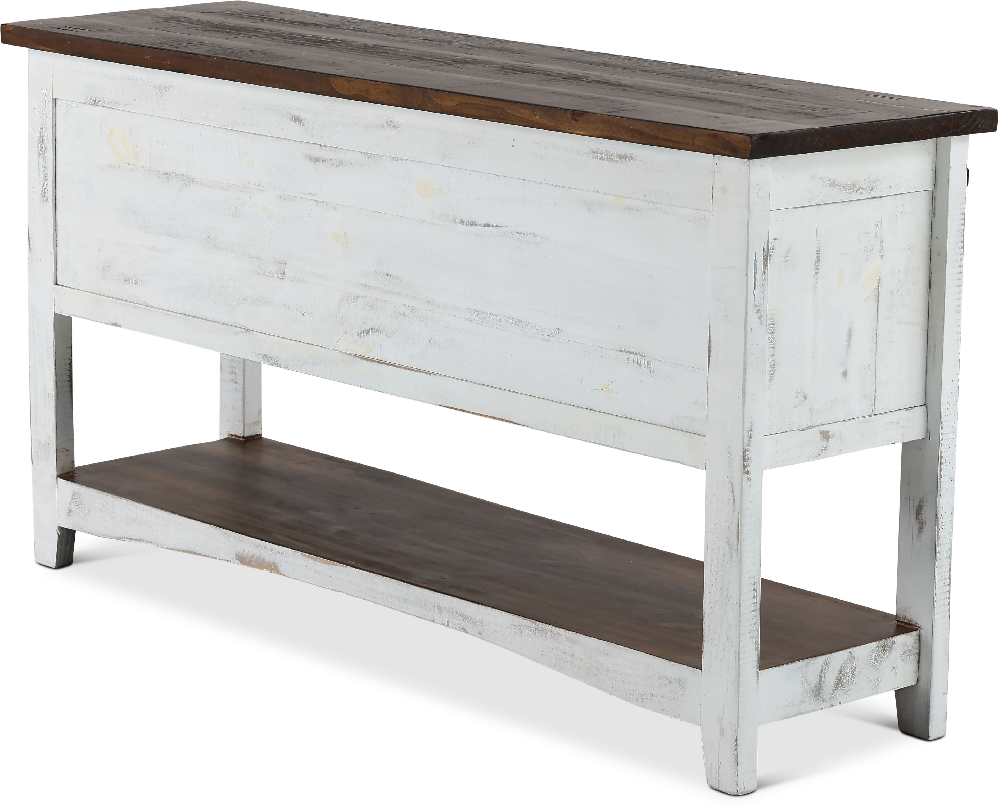 Pueblo Rustic White Console Table