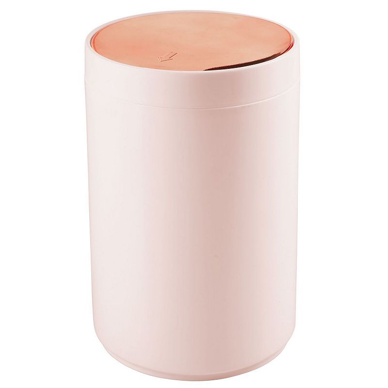 mDesign Plastic Small Round Trash Can Wastebasket， Swing Lid