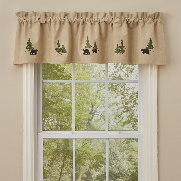 Park Designs Black Bear Embroidered Lined Valance 60 quot l