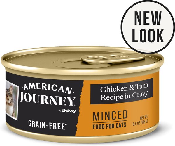 American Journey Minced Chicken and Tuna Recipe in Gravy Grain-Free Canned Cat Food