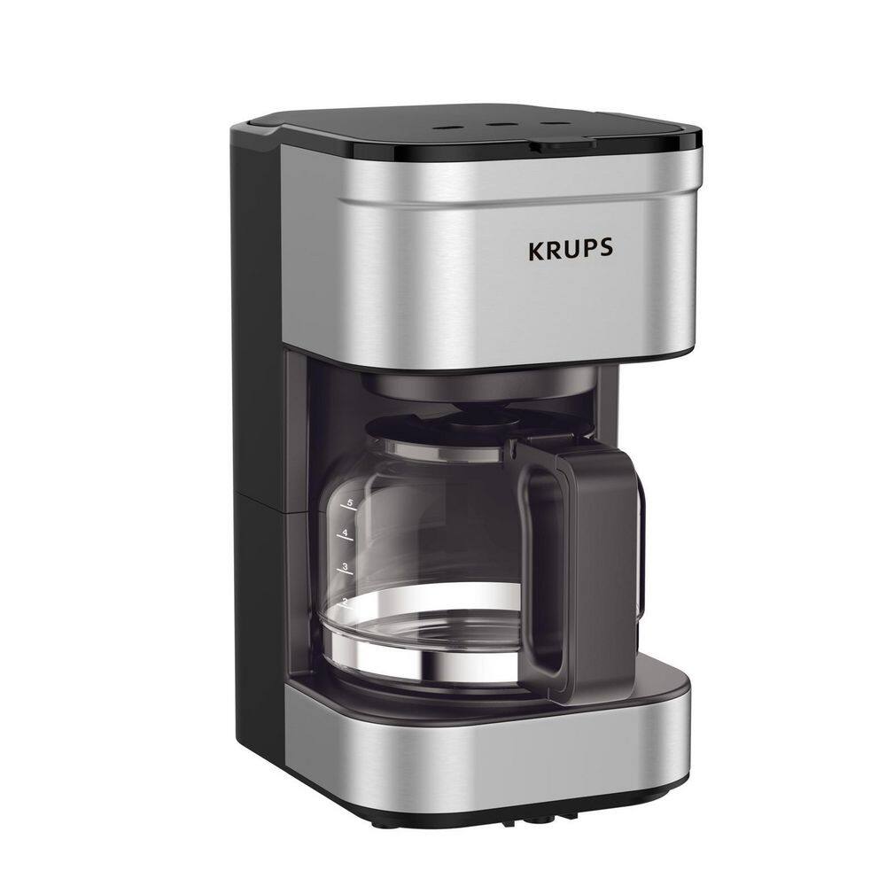 Krups 5-Cup Stainless Steel Drip Coffee Maker with Reusable Coffee Filter KM202855