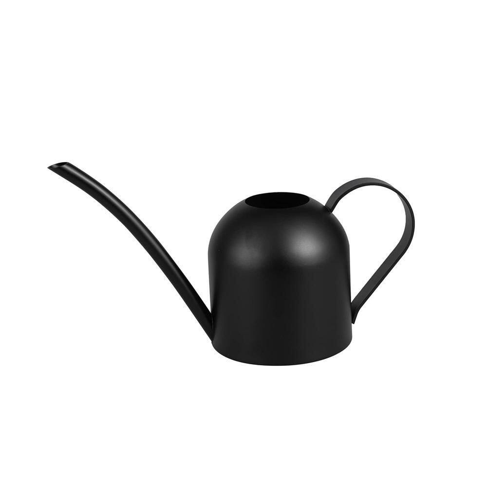 Dyiom 0.25 Gal. 450 ml Black Stainless Steel Watering Can with Long Spout Rainwater Harvesting System B094N1DC3F