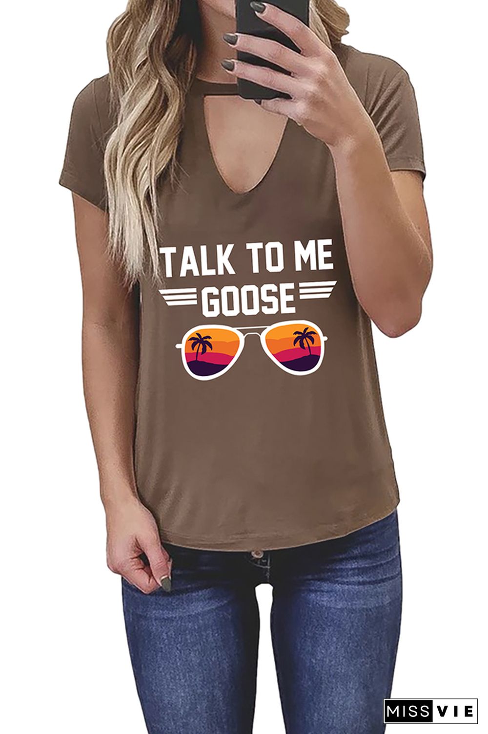 Talk To Me Goose Graphic Tees for Women Wholesale Short Sleeve T shirts Top