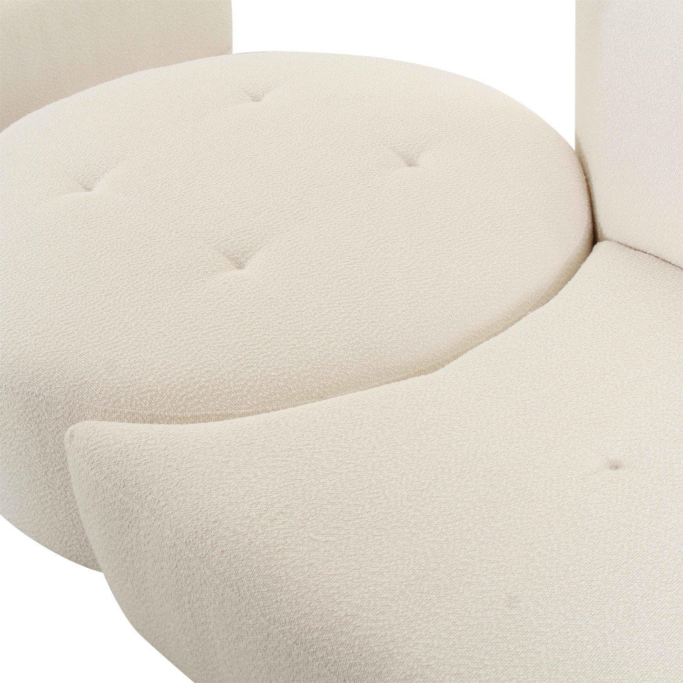 Fickle Cream Boucle 4 Piece Modular Left Arm Facing Sectional   Transitional   Living Room Furniture Sets   by Homesquare  Houzz