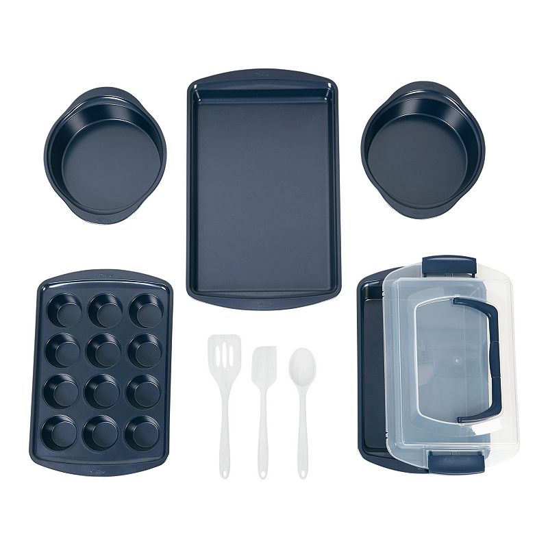 Wilton 9-pc. Diamond-Infused Nonstick Navy Blue Baking Set