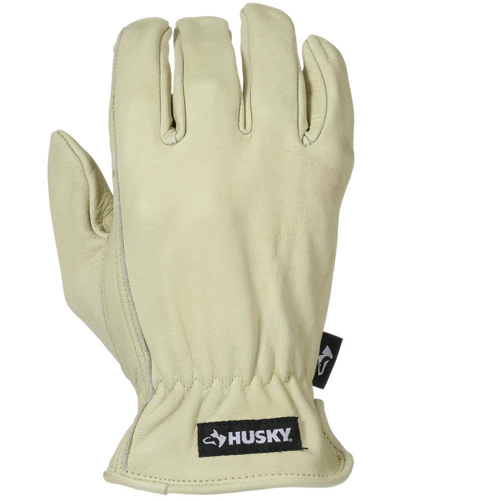 Husky Large Grain Cowhide Water Resistant Leather Work Glove HK86009-LCC6