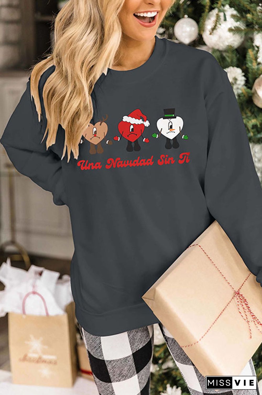 Una Navidad Sin Ti Christmas,Bad Bunny Christmas Classic Crew Sweatshirt Wholesale