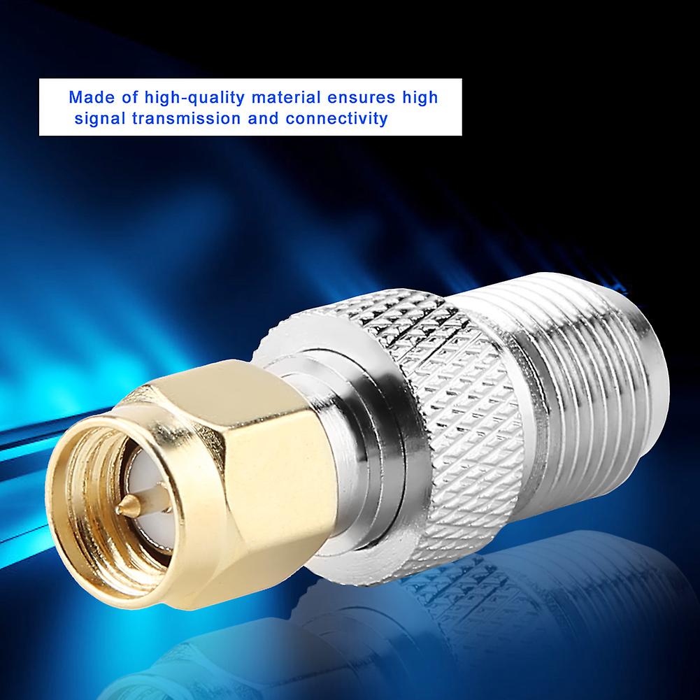 2pcs Sma Male To F Female Rf Coaxial Adapter Straight Coupling Connector