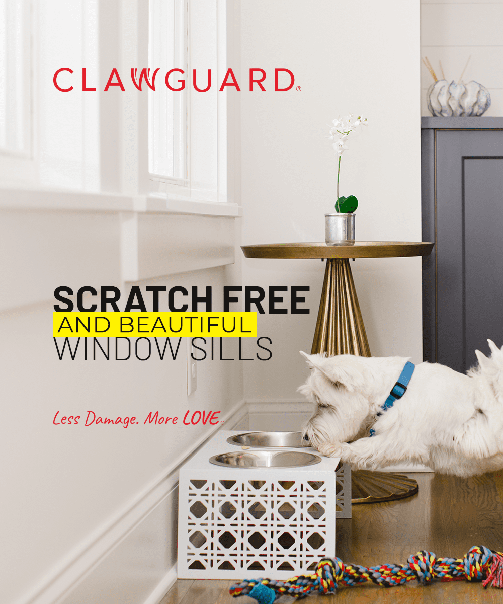 CLAWGUARD Window Sill Protector. Strong Invisible Protection from Dog and Cat Scratching， Chewing， Slobbering and Clawing (35.5 in. x 5.5 in.)