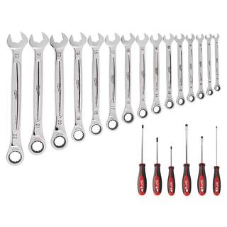 MW Ratcheting Wrench and Screwdriver Mechanics Tool Set (21-Piece) 48-22-9516-48-22-2706