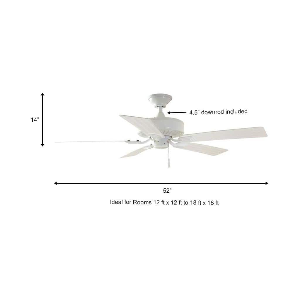 Hampton Bay Barrow Island 52 in IndoorOutdoor White Ceiling fan