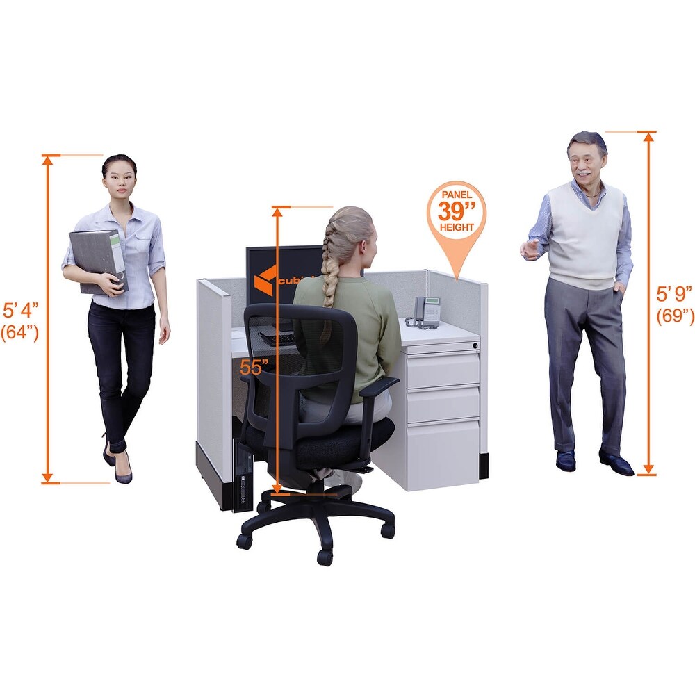 Small Office Cubicles 39H 3pack Inline Unpowered