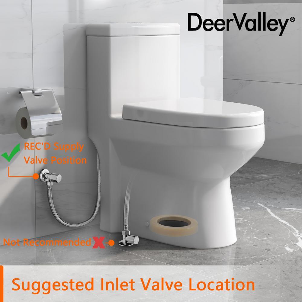 DEERVALLEY Liberty 1Piece 08128 GPF Dual Flush Elongated High Efficiency Toilet in White Seat Included