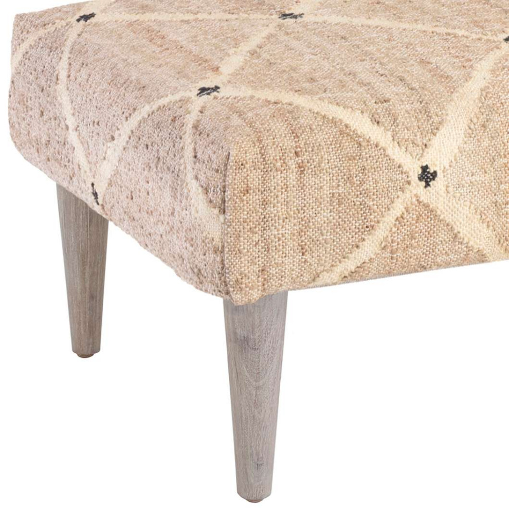 Kali Tapered Cerused Oak Leg Rug Ottoman   Midcentury   Footstools And Ottomans   by Annie Selke  Houzz