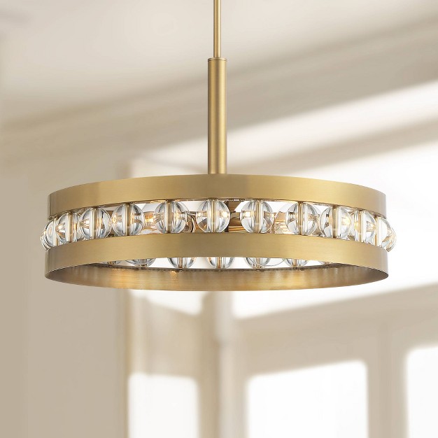 Wide Modern Clear Crystal Balls 4 light Fixture For Dining Room House Foyer Kitchen Island